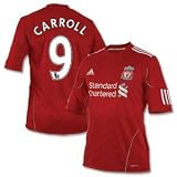10-12 Liverpool Home Shirt + Carroll 9 Official Player SenCilia Printing-XL