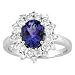 14k White Gold Oval Tanzanite and Diamond Ring 2.56 TCW