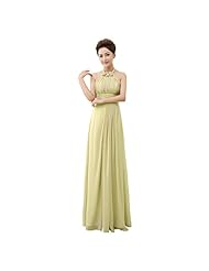Halter Floor Length Chiffon/Polyester/Viscose Pleated Bridesmaid Dress 