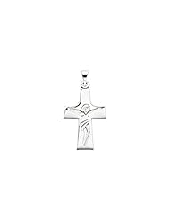 23.00x16.00 mm Crucifix Cross Pendant in 14K White Gold