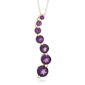 10k Yellow Gold, February Birthstone, Amethyst Journey Pendant, 18 by Amazon.com Collection
