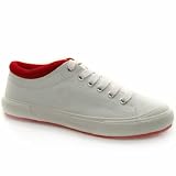 Fred Perry Tipped Cuff Plimsoll - 4 Uk - White & Red - Fabric