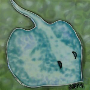 Stingray Sting Ray Decorative Ceramic Wall Art Tile 8x8