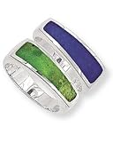 Boma Green Turquoise & Lapis Two Stacking Rings - Size 6-9