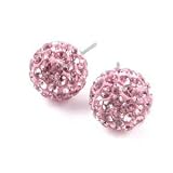 Boucles d'oreilles style Shamballa cristal rose