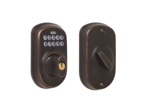 Schlage BE365 PLY 716 Plymouth Keypad Deadbolt, Aged Bronze