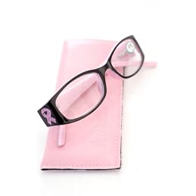 Buy ICU Breast Cancer Awareness Rhinestone Ribbon Rectangular Reader, Black Pink Ribbon with... by ICU