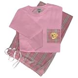 Women's pink plaid PJ's Golden Retriever