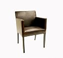 Baxton Studio Espresso Brown Leather Dining Armchair