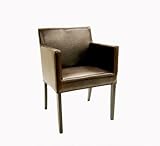 Baxton Studio Espresso Brown Leather Dining Armchair