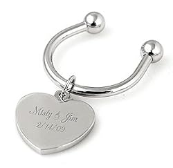 Heart Shaped Key Chain - Includes Free Engraving