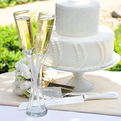 Cathy Toasting Champagne Flutes in a Vase &amp; Cake Server Set