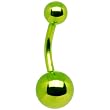 Light Green Electro Titanium Belly Ring -3/8"