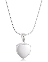 VINANI brand Germany 925 Sterling Silver Women Pendant Heart Medallion Locket to open matte/shiny with Snake Chain Necklace AHK-S