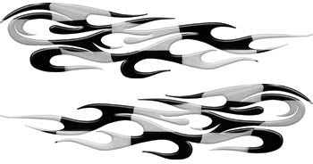 Full Color Tribal Reflective Checkered Racing Flag Flame Decals