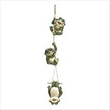 FROLICKING FROGS HANGING GARDEN SCULPTURE DECORATIVE