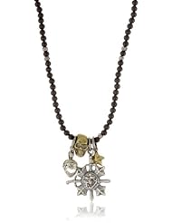 M.Cohen Handmade Designs Nautical Charms On Onyx Bead and Stamped Silver Bead Necklace