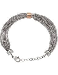 Amalfi™ Stainless Steel Mesh Bracelet with Immersion Plate 08.00 Inch 08.50 Mm Rose Gold-Tone Immerse lated Fb333
