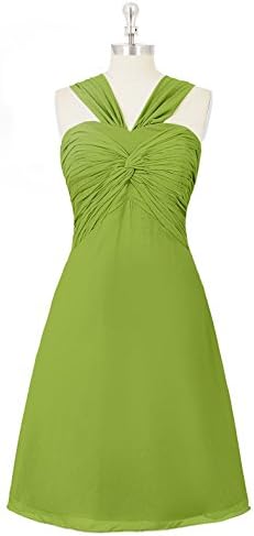 Emyrin Exquisite Chiffon Clover Bridesmaid Dresses V Neckline &amp; Zipper Up Back