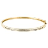 10k White or Yellow Gold Diamond Channel Set Bangle Bracelet