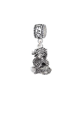 Dragon with AB Crystal Eyes & Clear Ball Love 2 Teach Charm Bead