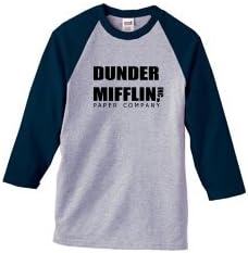 S.Horizon-DUNDER MIFFLIN PAPER COMPANY Baseball Jersey~Heather/Navy~Adult-MD