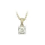 14K Yellow Gold 1/4 ct. Prong Set Diamond Solitaire Necklace -16''