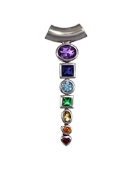 Large Sterling Silver Chakra Pendant With Gemstones