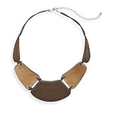Wood and Shell Necklace 19 Inches with 4 Inch Extension