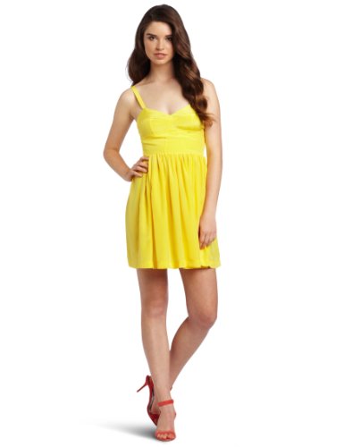 Amanda Uprichard Women's Champagne Tie Dress, Yellow, Large