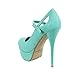 Women's Cut-Out High Heel Mary Jane Platform Stiletto Denim