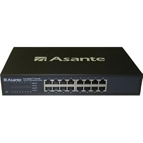 Asante FriendlyNet 16-Port 10/100 Mbps Fast Ethernet Switch (Dark Grey)