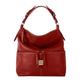 Dooney & Bourke Calf Leather Medium Zipper Pocket Sac (Red)