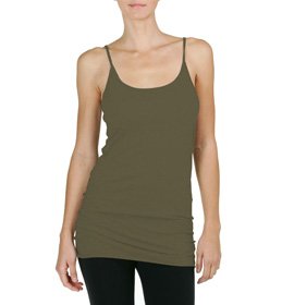 Michael Stars Sheer Supima Raw Edge Camisole, One Size, Vert