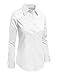 LE3NO Womens Lightweight Button Down Shirt with Stretch White