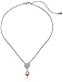 1928 Jewelry Simulated Pearl and Crystal Adjustable Pendant Necklace, 16