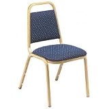Set of 4 Stacking Chairs - NavyBlue Pattern Fabric (Navy Pattern Fabric) (33H x 17.25W x 20D)