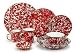 Golden Rabbit Red Swirl Enamelware Dinnerware Collection