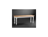 Farmhouse Style Wood Dining Bench (White / Natural) (18H x 44W x 14D)