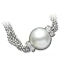 18K Palladium White Gold Paspaley South Sea Cultured Fine Round Pearl and Diamond Necklace