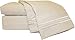 Mezzati Brushed Microfiber Bed Sheet Set - Ultra Soft and Lightweight for Ultimate Sleep Comfort, Wrinkle Free and Color Fade Resistant, 4 Piece Set (Beige,King Size)