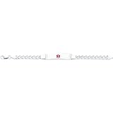 31gyaP%2B5qIL. SL160  Sterling Silver Curb Medical ID Bracelet 7