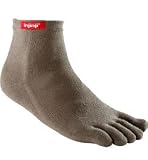 Injinji Tetratsok Perfomance Series CoolMax Mini Crew Toesox Socks (Small, Tan)