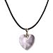 Crystal Heart Necklace on Cord with Swarovski Crystal Elements Light Pink 28mm Heart