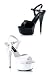 Captivating Sandal With Rhinestone Embedded Heel & 6 Inch Heel.