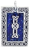 Celtic Letter I Silver Tone Pewter Pendant Necklace