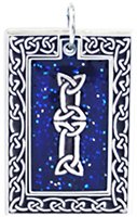 Celtic Letter "I" Pewter Pendant Necklace