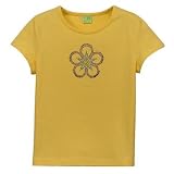 Short Sleeve Sunbeam Flower Rhinestone Girls T-shirt