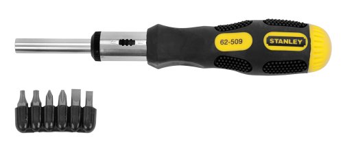 Stanley 62-509 8-3/4-Inch Multi-Bit Ratcheting Screwdriver with 6 Assorted Bits