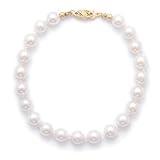 7" 14k Yellow Gold 6.5-7mm (AA) Akoya Pearl Bracelet